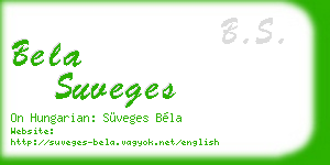 bela suveges business card
